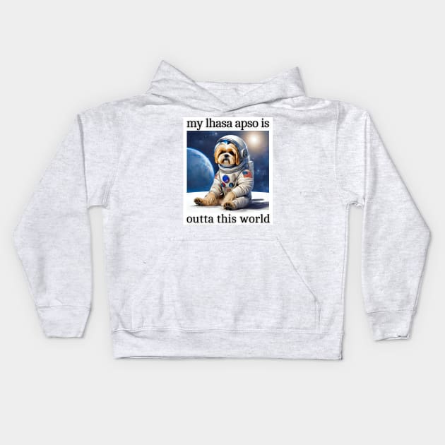 Outta This World Lhasa Apso Kids Hoodie by Doodle and Things